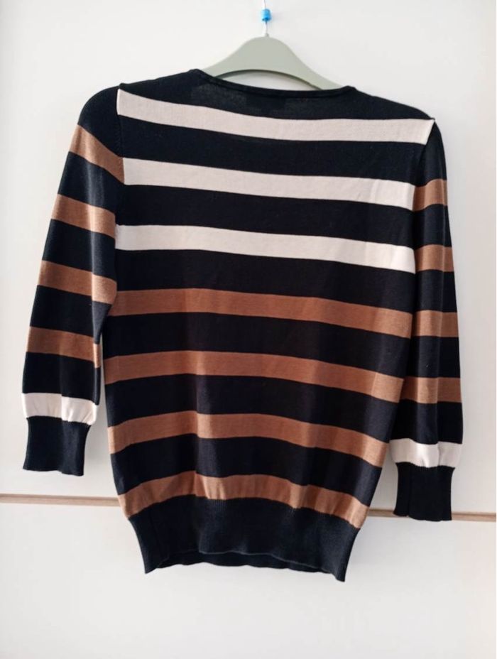 Pull rayé noir / marron / beige femme taille 36 - photo numéro 2