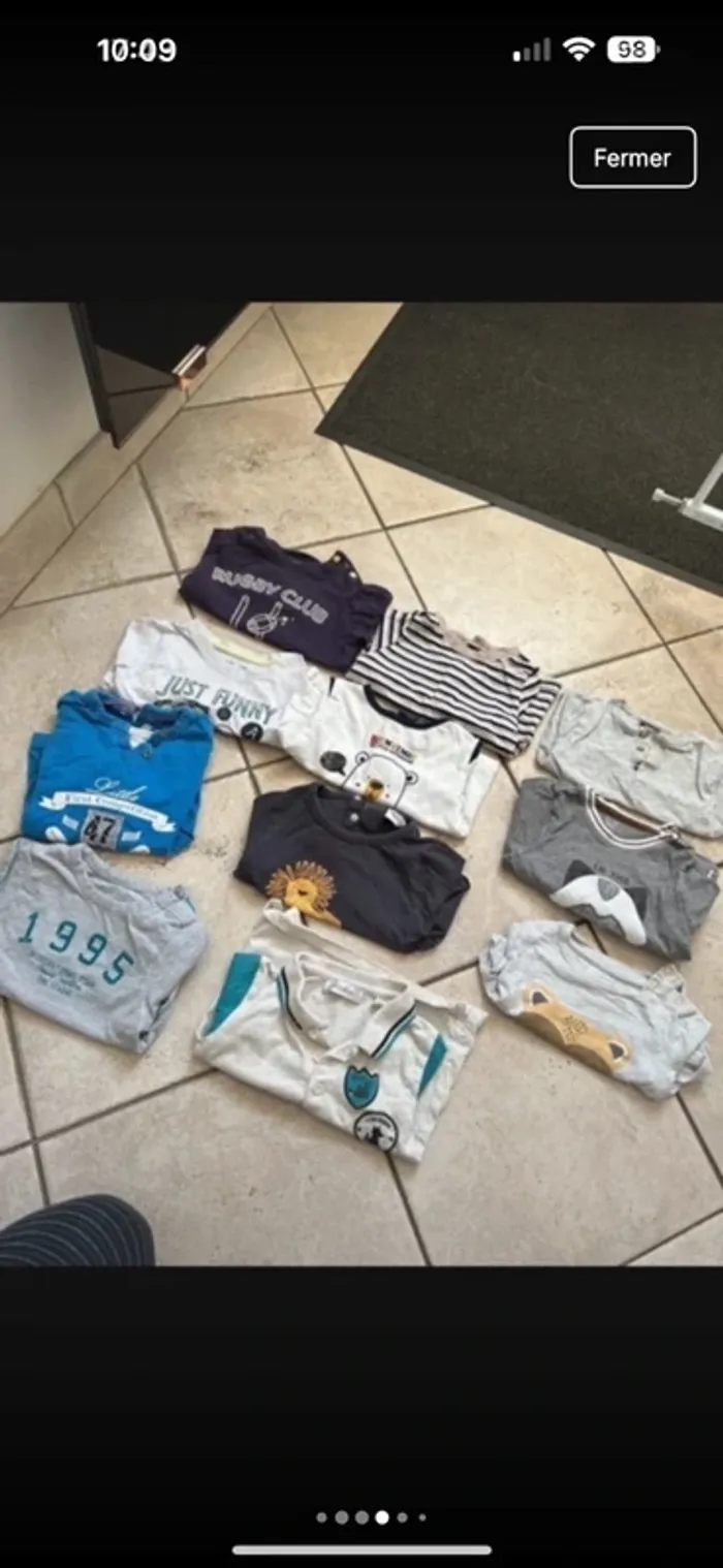 Lot vêtements garçon 12 mois – bodies, pantalons, pyjamas, hauts - photo numéro 3