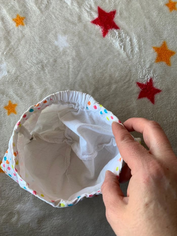 Bonnet d’été foulard bandana blanc et multicolore 6-12M - photo numéro 2