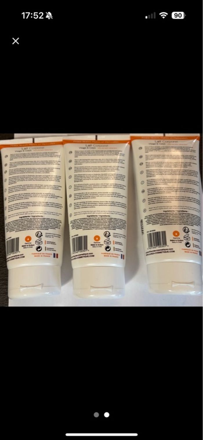 LOT DE 3 - AUNEA COSMÉTIQUE - Lait Corporel Bébé & Enfant Karité Amande Argan 200ml x 3 - photo numéro 2