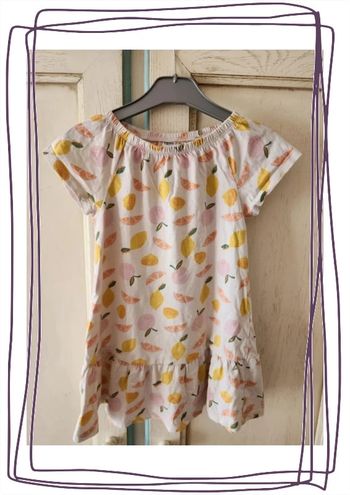 Robe blanche à volants fille 5ans