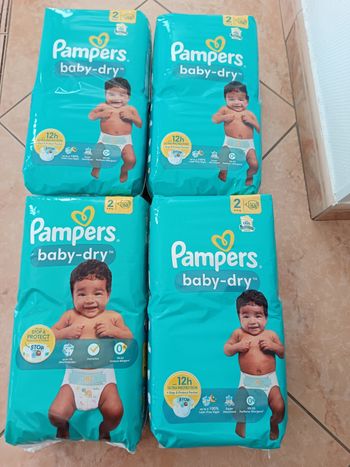 232 couches pampers baby dry taille 2