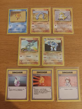 Lot 8 cartes Pokémon set de base wizards vintage