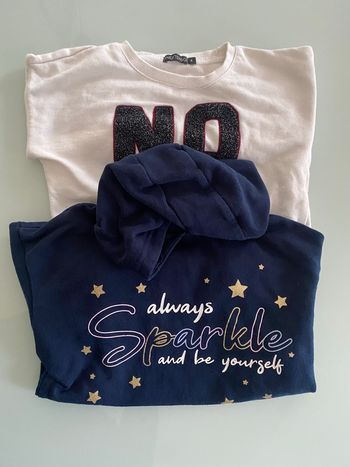 Lot 2 sweats - fille - 7- 8 ans – Paillettes & confort