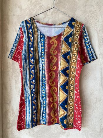 T-shirt à motifs multicolores vintage M
