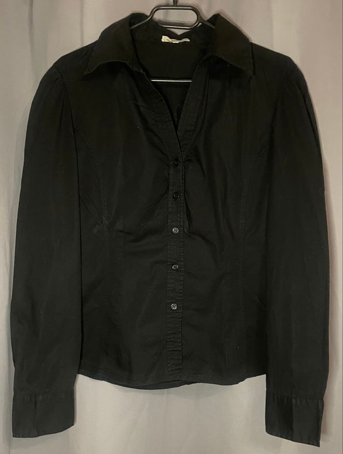 Chemise noire »Tex »manches longues