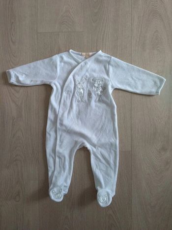 Pyjama blanc velours Gémo 12 mois