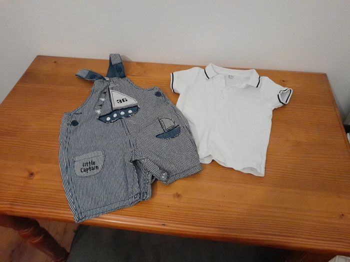 ensemble salopette et polo 23mois très bon état