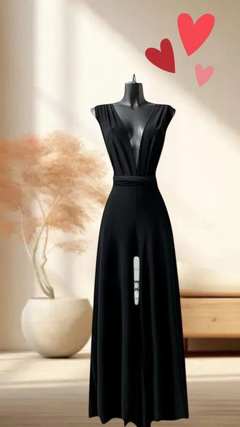 Sublime combinaison noire estivale dos nu positions multiples