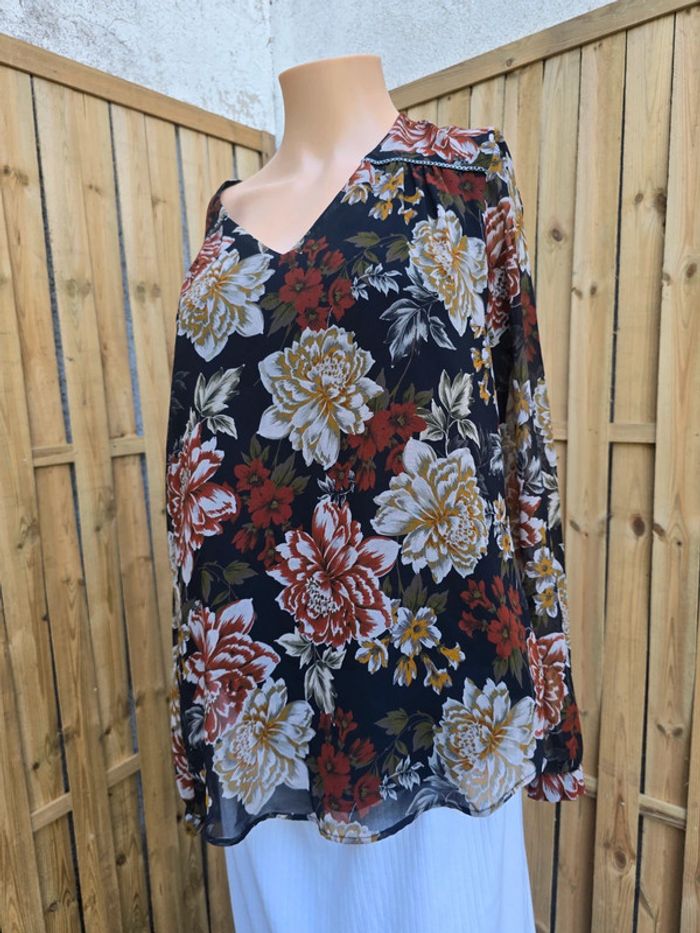 Blouse fleurie 🍒Promod🍒très bon état taille 38/40 - photo numéro 2