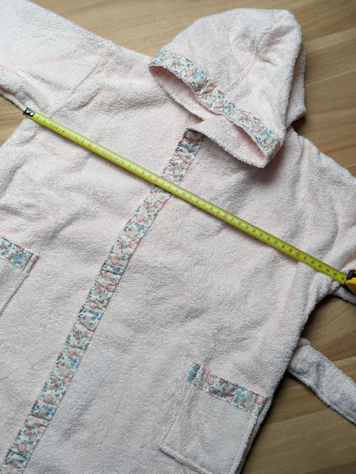 Peignoir Cyrillus en éponge et tissu liberty rose 4 ans - photo numéro 4