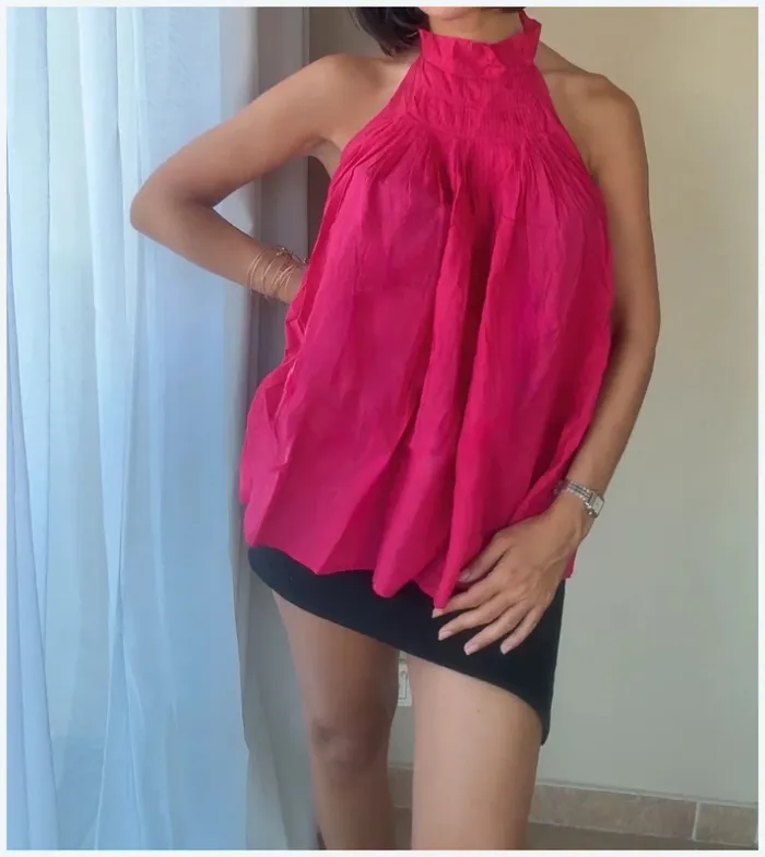 Blouse Kookai rose fuchsia 38 épaules dénudées