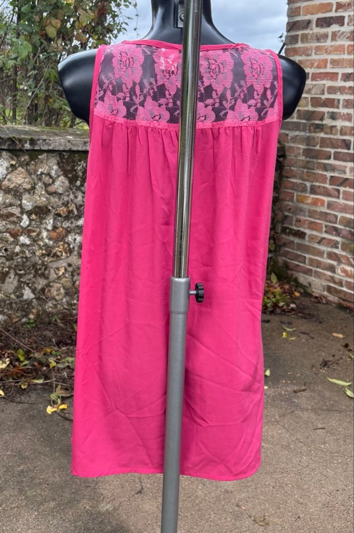 💖 Débardeur fuchsia à dentelle florale – La Redoute – Taille 38 - photo numéro 4