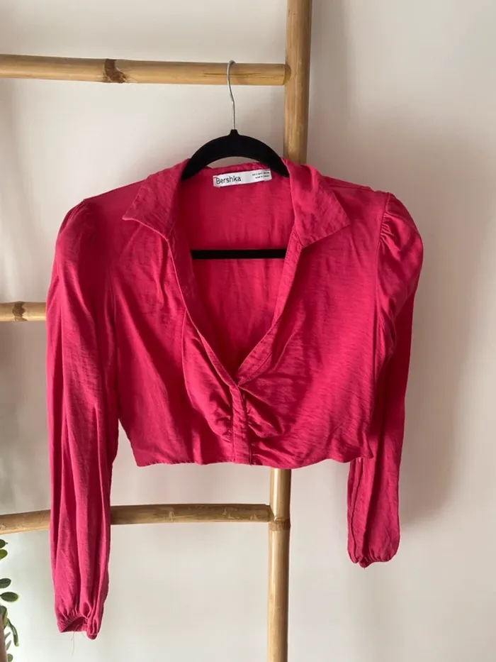 Blouse crop fuchsia