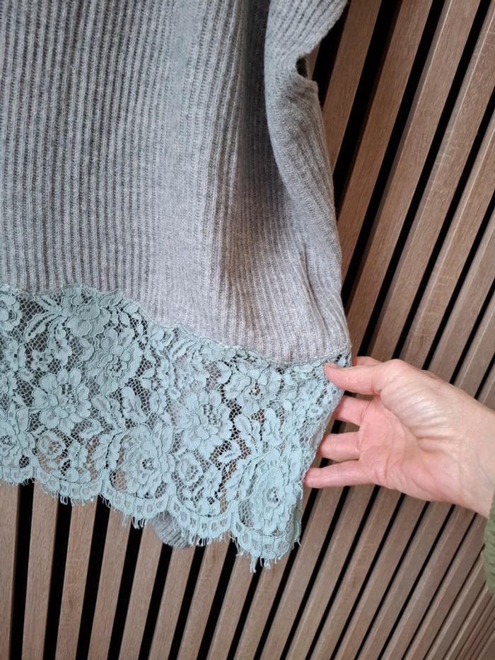 Poncho/cape avec laine bohème hippie chic romantique T unique - photo numéro 6