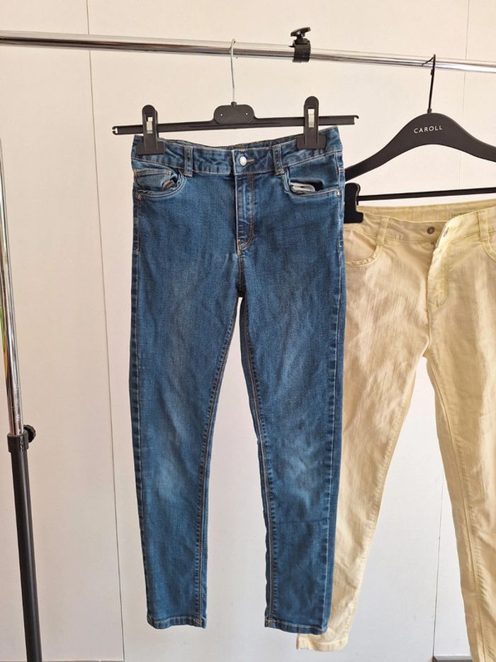 Lot 2 Jean Vertbaudet jaune et bleu enfant fille 10 ans - photo numéro 6