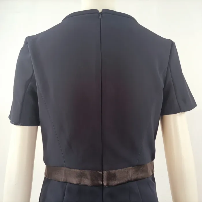 Robe courte cintrée bleu marine Pinko avec détail ceinture satinée A1143 - photo numéro 6
