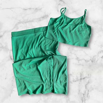 Ensemble jupe et top vert