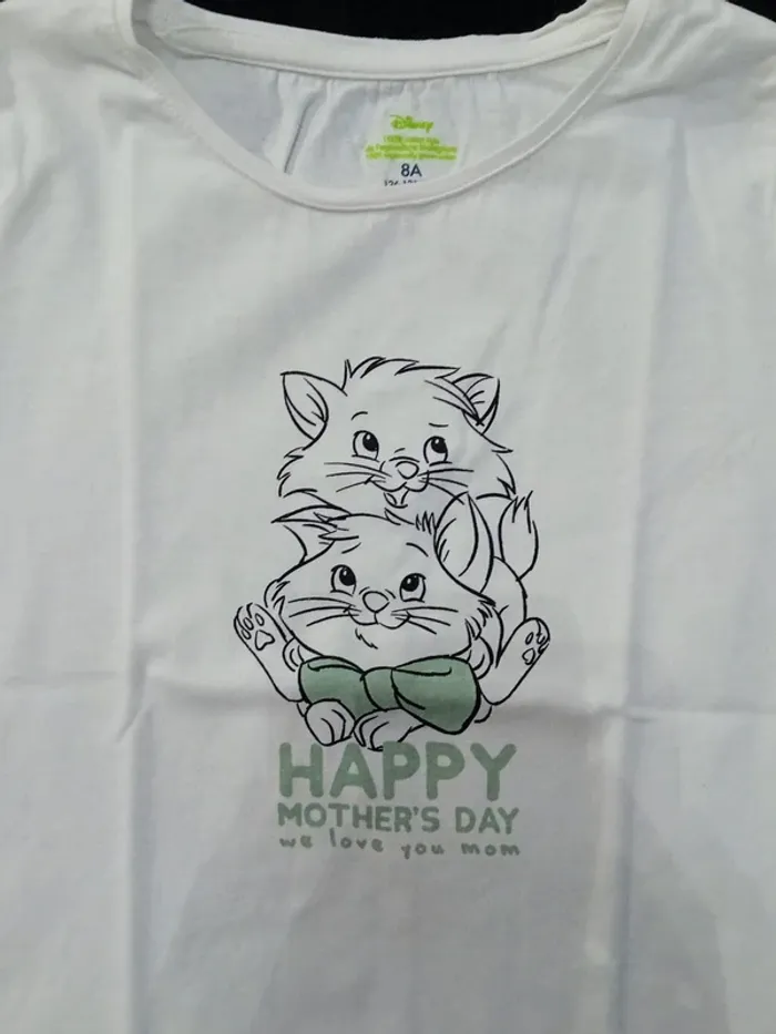 T-shirt blanc Disney Marie Aristochats 8 ans - photo numéro 2