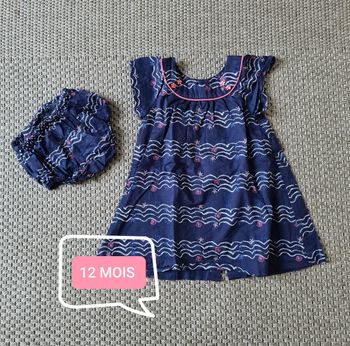 Robe avec culotte assortie "étoiles de mer" - 12 mois
