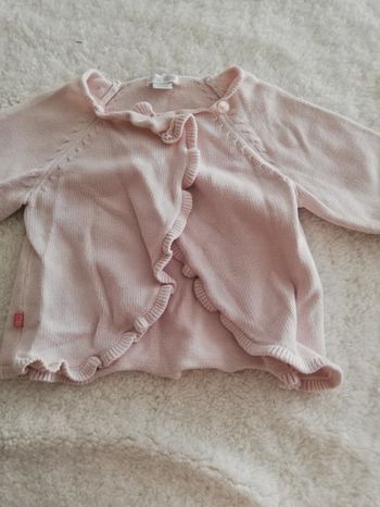 Gilet cache-cœur fille Rose 6 mois obaïbi