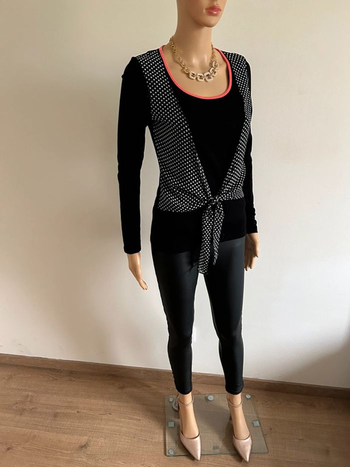 Pull fin noir à manches longues Morgan taille M TBE - photo numéro 4