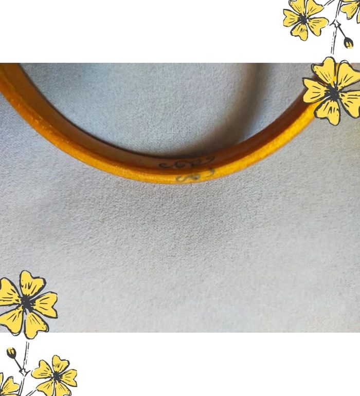 Bracelet jonc vintage émail orange nacré – esprit rétro chic - photo numéro 7