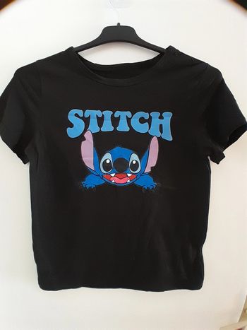 T-shirt noir imprimé Stitch, taille 9/10 ans