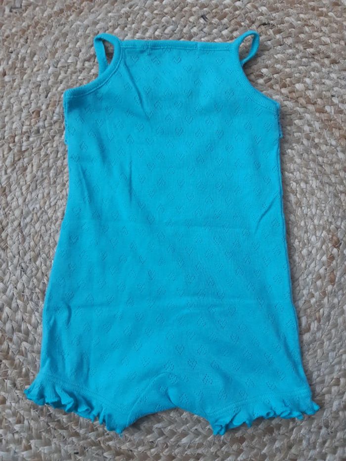 Barboteuse bleue à bretelles TQF 3 mois - photo numéro 4