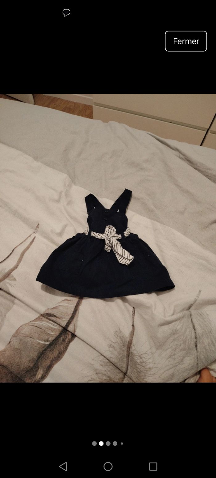 Robe Kiabi 3 mois – Bleu marine avec ceinture, TBE - photo numéro 2