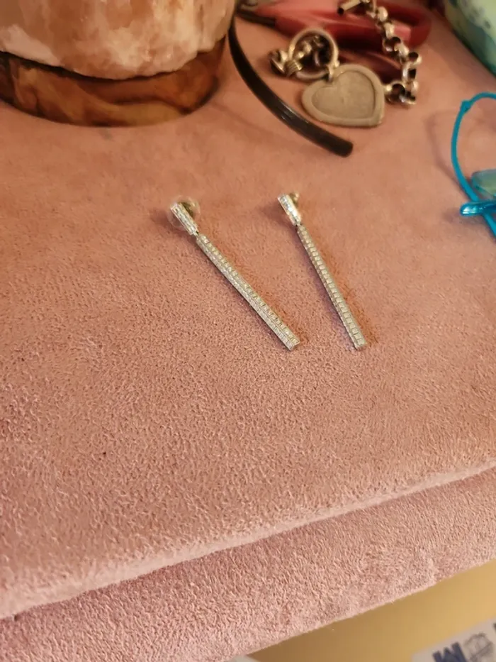 Boucles d'oreilles pendantes argent Swarovski
