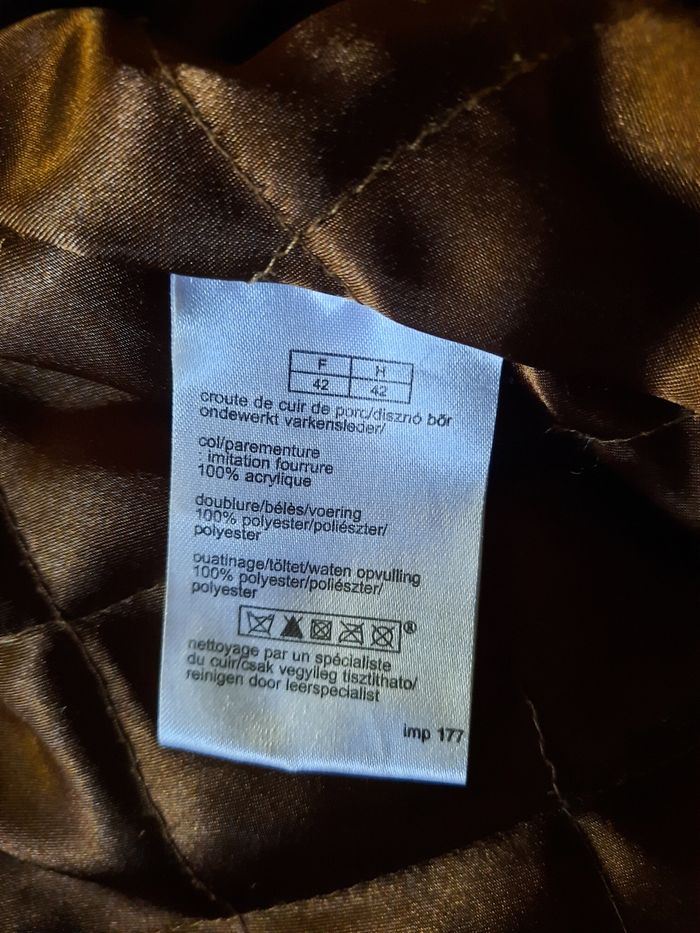 Veste cuir retourné taille 42 (XL) - photo numéro 5