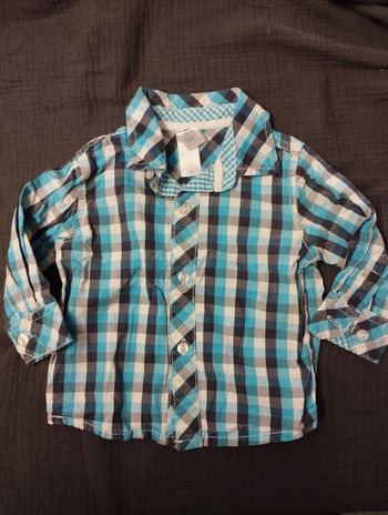 Chemise à carreaux manches longues 6 mois