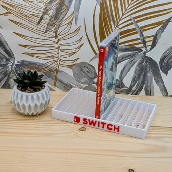 Nintendo Switch Support 15 boitiers blanc & rouge
