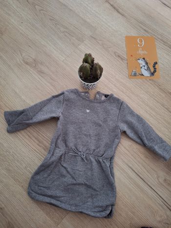 Robe hiver grise et argente 9 mois fille