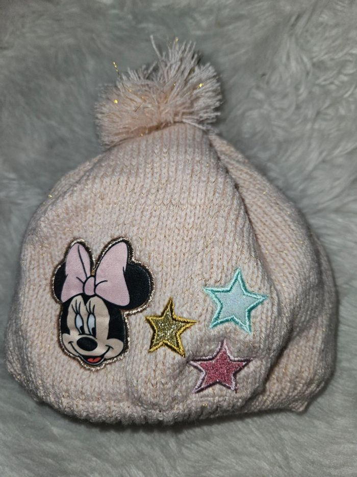 Bonnet bébé Minnie rose clair