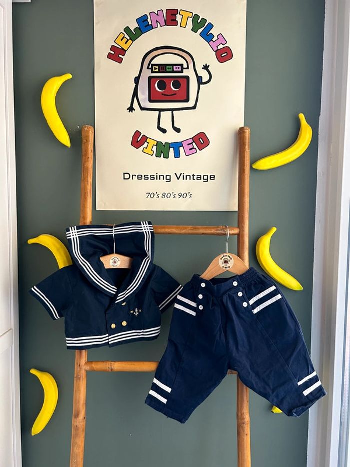 Ensemble Marin vintage 12-18 mois