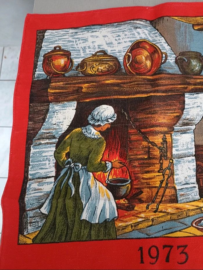 Torchon calendrier 1973 neuf - photo numéro 2