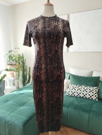Robe moulante velour - robe motif serpent