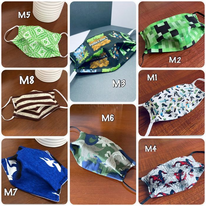 masque enfant réutilisable et lavable en tissus coton 3 épaisseurs