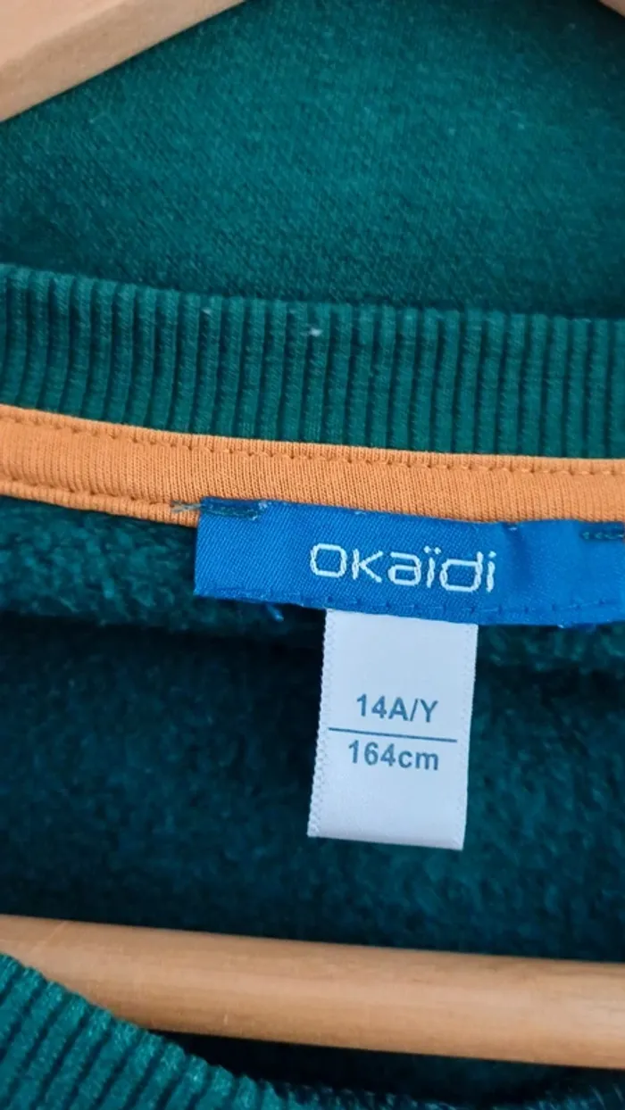 Pull sweat-shirt okaïdi taille 14 ans - photo numéro 3