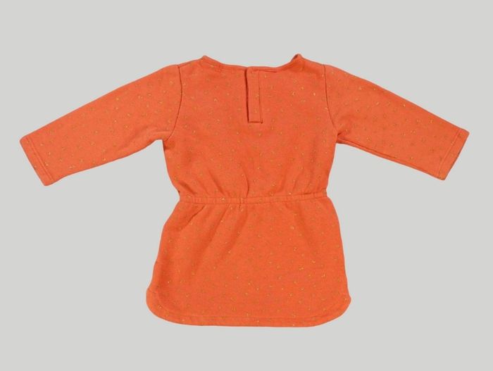 Robe sweat molleton rouge doré étoiles Kiabi 18 mois fille - photo numéro 4