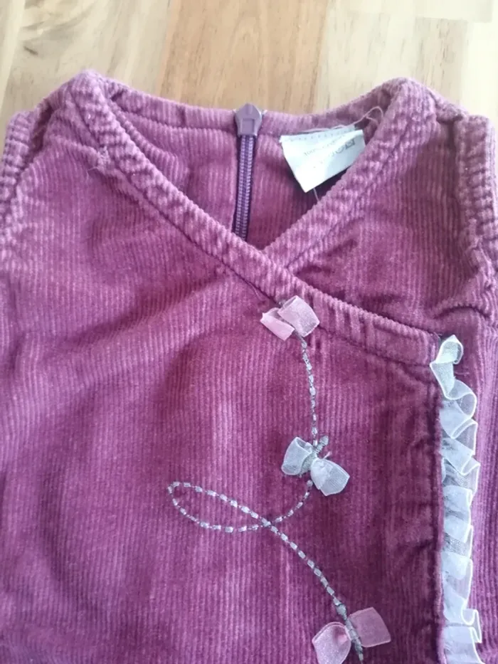 Robe velour côtelé violette - photo numéro 2