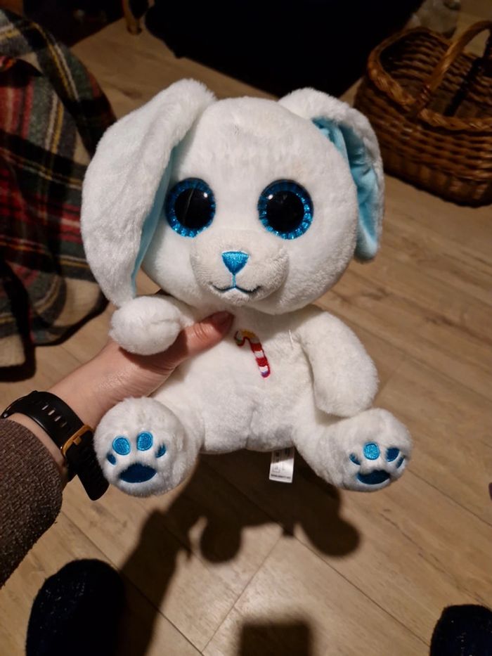 Peluche lapin candy pets gros yeux bleus