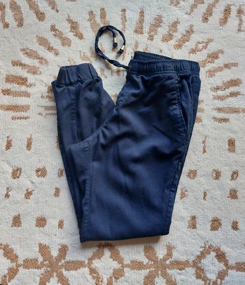 Pantalon chino bleu marine taille élastique 34 femme