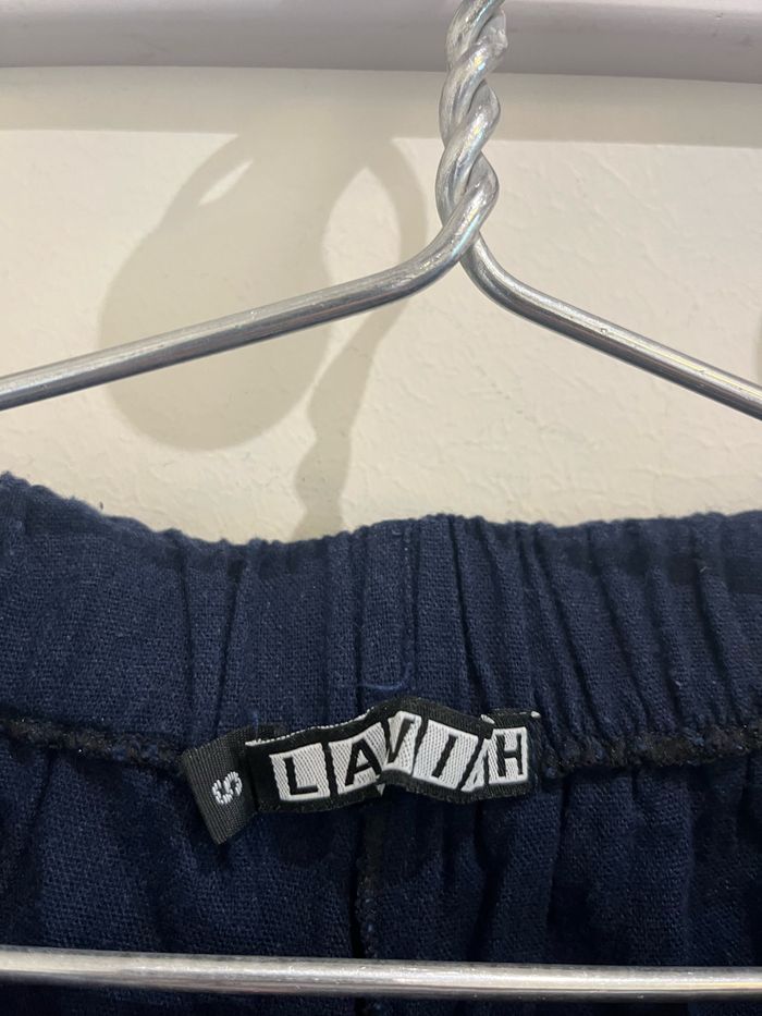 Pantalon extra large wide leg baggy bleu marine taille élastique lavish taille S - photo numéro 2