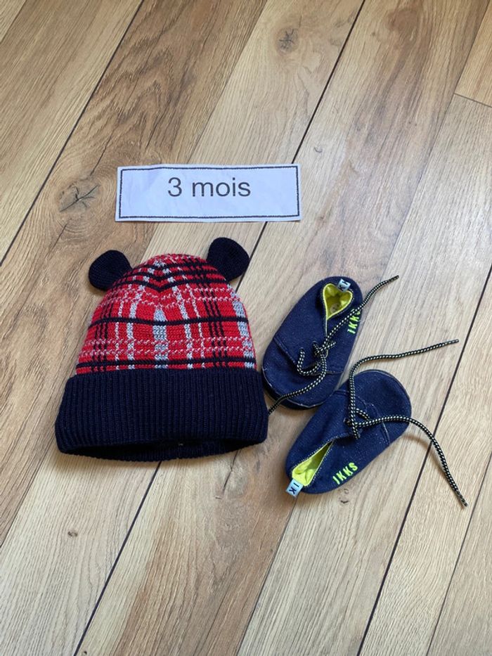 Bonnet double polaire écossais et chaussures ikks