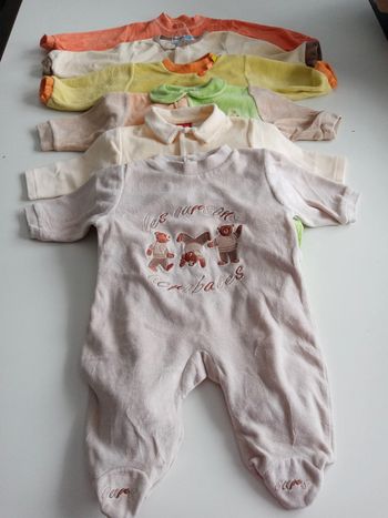 Lot x6 grenouillères T 3 mois