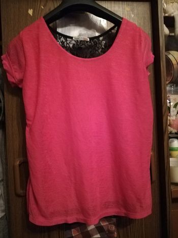 Tee-shirt rose et noir