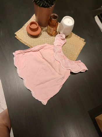 Tee shirt rose clair effet délavé